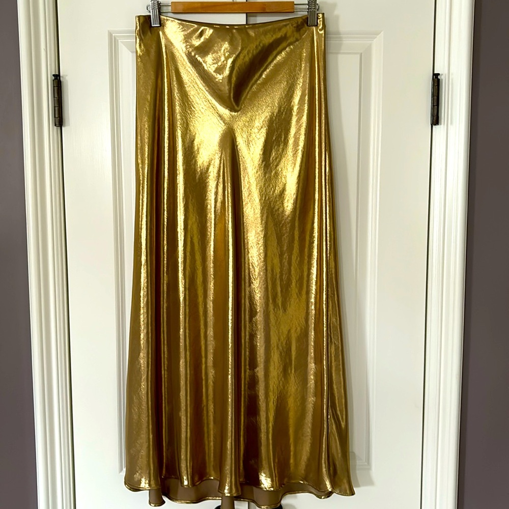Metallic Midi Skirt